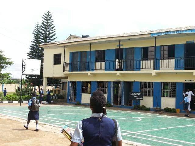 Students on the Grait International College basketball court